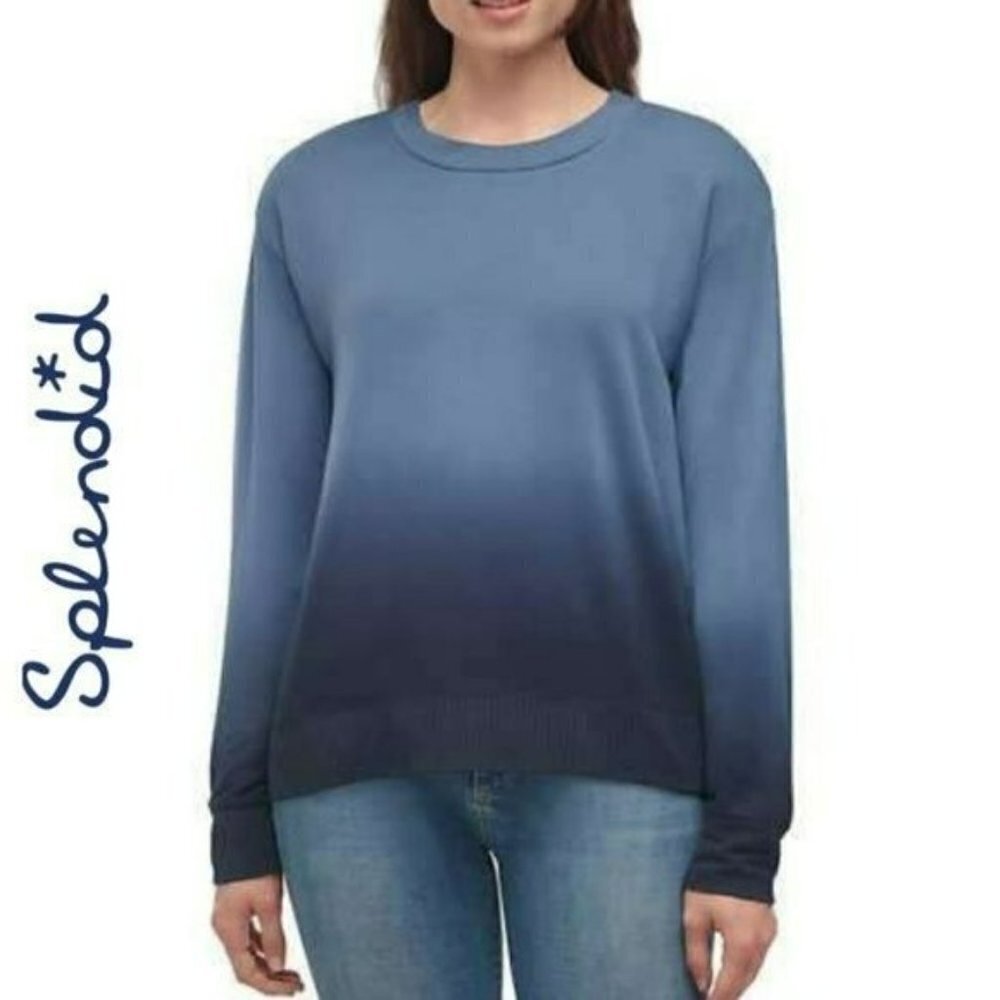 NWT Splendid Super Soft Ombre Dip Dye Sweatshirt Pullover Top